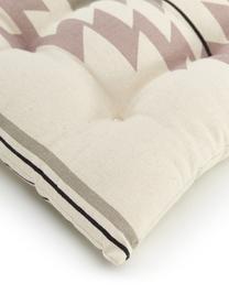 Coussin de chaise ethnique Luca, Rose, beige, blanc, larg. 40 x long. 40 cm