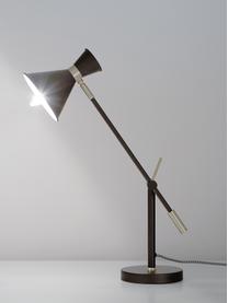 Lámpara de escritorio grande Audrey, Pantalla: metal con pintura en polv, Cable: cubierto en tela, Negro mate, Ø 15 x Al 68 cm
