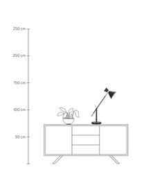 Grosse Schreibtischlampe Audrey mit Gold-Dekor, Lampenschirm: Metall, pulverbeschichtet, Dekor: Metall, vermessingt, Mattschwarz, Ø 15 x H 68 cm