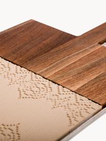 Deska do krojenia z drewna orzecha włoskiego Taglio, Porcelana, drewno orzecha włoskiego, Jasny beżowy, ciemne drewno naturalne, S 79 x W 18 cm