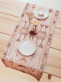 Camino de mesa de algodón Tanger, estilo étnico, 100% algodón, Crema, terracota, An 50 x L 150 cm