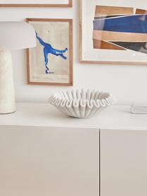 Handgefertigte Deko-Schale Santorini aus Marmor, Ø 31 cm, Marmor, Weiß, marmoriert, Ø 31 x H 11 cm