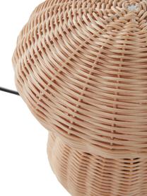 Lámpara de mesa pequeña Mush, Lámpara: ratán, Cable: plástico, Beige, Ø 20 x Al 25 cm