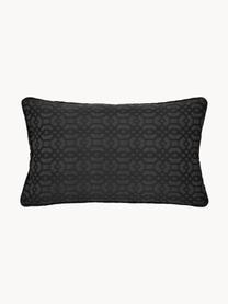 Housse de coussin rectangulaire noire Feliz, 60 % coton, 40 % polyester, Anthracite, larg. 30 x long. 50 cm