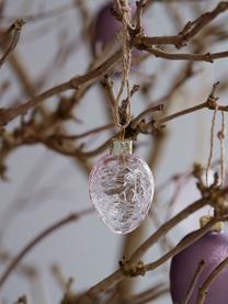 Œuf de Pâques à suspendre fait main Clear, 3 pièces, Verre, Rose, transparent, Ø 60 cm