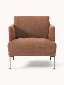 Fauteuil Fluente, Bekleding: 100% polyester, Frame: massief grenenhout, Poten: gepoedercoat metaal Dit p, Geweven stof Nougat, B 74 x D 85 cm