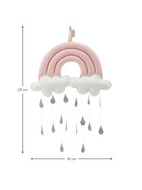 Mobile en coton bio Rainbow, Rose, blanc, gris, larg. 18 x haut. 29 cm