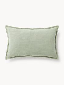 Housse de coussin 50s50 en coton Vicky, 100% coton, Vert sauge, larg. 30 x long. 50 cm