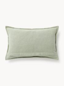 Housse de coussin en coton Vicky, 100% coton, Vert sauge, larg. 30 x long. 50 cm