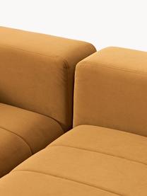 Modulares Samt-Sofa Lena (4-Sitzer) mit Hocker, Bezug: Samt (100 % Polyester) De, Gestell: Buchenholz, Spanplatte, H, Samt Ocker, B 287 x T 181 cm