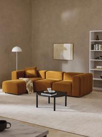 Modulares Samt-Sofa Lena (4-Sitzer) mit Hocker (links/rechts), Bezug: Samt (100 % Polyester) De, Gestell: Buchenholz, Spanplatte, H, Samt Ocker, B 287 x T 181 cm