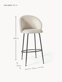 Barová židle Luisa, Krémově bílá, černá, Š 54 cm, V 54 cm