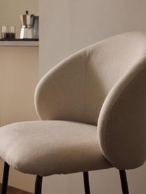 Barová židle Luisa, Krémově bílá, černá, Š 54 cm, V 108 cm