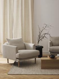 Sofa-Sessel Adrian, Bezug: 47 % Viskose, 23 % Baumwo, Gestell: Sperrholz, Füße: Eichenholz, geölt Dieses , Webstoff Hellbeige, B 90 x T 95 cm