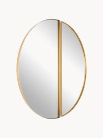 Specchi da parete Selena 2 pz, Cornice: metallo, Superficie dello specchio: lastra di vetro, Retro: pannello di fibra a media, Dorato, Ø 100 cm