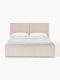 Manšestrová čalouněná postel Dream, Světle béžová, Š 140 cm, D 200 cm
