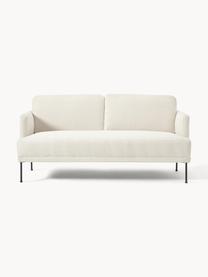 Teddy-Sofa Fluente (2-Sitzer), Bezug: 100% Polyester (Teddyfell, Gestell: Massives Kiefernholz, Füße: Metall, pulverbeschichtet, Teddy Off White, B 166 x T 85 cm