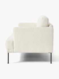 Teddy-Sofa Fluente (2-Sitzer), Bezug: 100% Polyester (Teddyfell, Gestell: Massives Kiefernholz, Füße: Metall, pulverbeschichtet, Teddy Off White, B 166 x T 85 cm