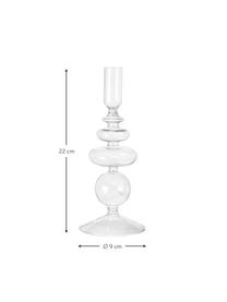 Candelabro Labbia, Vidrio, Transparente, Ø 9 x Al 22 cm