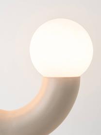Lampe à poser artisanale à intensité variable Tube, Blanc, beige, larg. 27 x haut. 28 cm