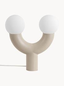 Designová stolní lampa tuba, Bílá, béžová, Š 27 cm, V 28 cm