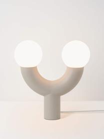 Lampe à poser design Tube, Blanc, beige, larg. 27 x haut. 28 cm