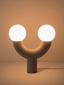 Lampe à poser design Tube, Blanc, beige, larg. 27 x haut. 28 cm
