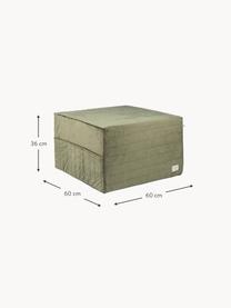 Matelas en velours Sleepover, Vert olive, larg. 60 x long. 180 cm