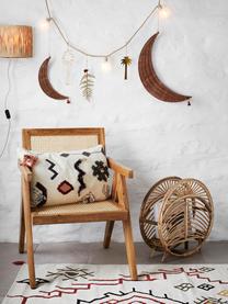 Boho-Zeitschriftenhalter Lou, Rattan, Helles Holz, B 49 x H 49 cm