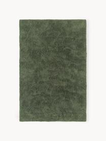 Tappeto morbido a pelo lungo Leighton, Retro: 70% poliestere, 30% coton, Verde scuro, Larg. 120 x Lung. 180 cm (taglia S)