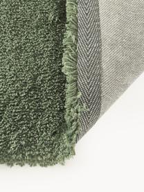 Huňatý koberec s vysokým vlasom Leighton, Tmavozelená, Š 120 x D 180 cm (veľkosť S)