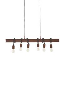 Grote hanglamp Townshend met antieke afwerking, Baldakijn: gelakt staal, Bruin, B 101  x H 22 cm