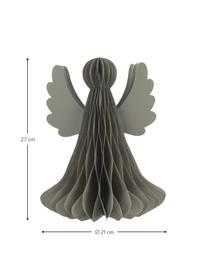 Pieza decorativa de papel Angel, Papel, Gris, Ø 21 x Al 27 cm