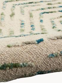 Handgewebter Wollläufer Colorado mit Hoch-Tief-Effekt, 100 % Wolle

Bei Wollteppichen können sich in den ersten Wochen der Nutzung Fasern lösen, dies reduziert sich durch den täglichen Gebrauch und die Flusenbildung geht zurück., Cremeweiß, Grüntöne, Blautöne, B 70 x L 230 cm