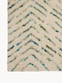 Alfombra corredor artesanal de lana con relieves Colorado, 100% lana

Las alfombras de lana se pueden aflojar durante las primeras semanas de uso, la pelusa se reduce con el uso diario., Blanco crema, tonos verdes y azules, An 70 x Al 230 cm