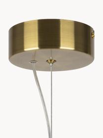 Mundgeblasene kleine LED-Pendelleuchte Collar, Weiß, Transparent, Goldfarben, Ø 15 x H 48 cm