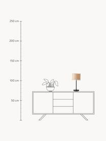 Tafellamp Raffy van zeegras, Lampenkap: zeegras, Lichtbeige, zwart, Ø 22 x H 46 cm