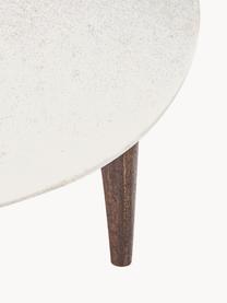 Kulatý konferenční stolek s mramorovou deskou Sylvester, Bílá, mramorová, mangové dřevo, Ø 75 cm