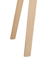 Kunststoff-Armlehnstuhl Claire mit Holzbeinen, Sitzschale: Kunststoff, Beine: Buchenholz, Greige, Buchenholz, B 60 x T 54 cm