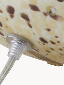 Lámpara de mesa pequeña soplada artesanalmente Marno, Lámpara: vidrio soplado artesanalm, Cable: plástico, Tonos beige, moteado, Ø 30 x Al 17 cm
