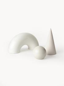 Objets décoratifs de différentes formes Oskar, 3 élém., Grès cérame, Blanc crème, Ø 10 x haut. 15 cm