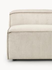 Mittelmodul Lennon aus Cord, Bezug: Cord (92 % Polyester, 8 %, Gestell: Massives Kiefernholz, Spe, Cord Hellbeige, B 89 x T 119 cm