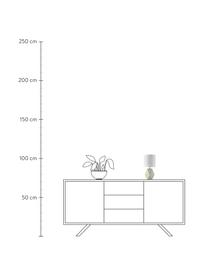 Kleine keramische tafellamp Sage in saliegroen, Lampenkap: stof, Lampvoet: keramiek, Wit, saliegroen, Ø 15 x H 31 cm