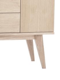 Dressoir Filippa van eikenhout, Frame, voorkant en poten: wit gewassen eikenhout, 122 x 85 cm