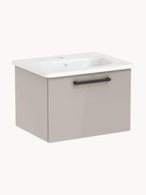 Lavabo con mobiletto Orna, Larg. 60 cm, Maniglie: metallo rivestito, Greige, Larg. 60 x Alt. 42 cm