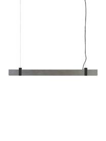 Grote dimbare LED hanglamp Lilt, Lampenkap: metaal, Decoratie: gecoat metaal, Baldakijn: gepoedercoat metaal, Geborsteld staalkleurig, 115 x 10 cm