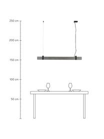 Große Dimmbare LED-Pendelleuchte Lilt, Lampenschirm: Metall, Dekor: Metall, beschichtet, Baldachin: Metall, pulverbeschichtet, Stahl, gebürstet, 115 x 10 cm