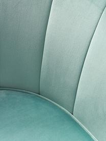 Samt-Sofa Oyster (2-Sitzer) mit Metall-Füssen, Bezug: Samt (Polyester) 20.000 S, Gestell: Eukalyptus-Sperrholz, Samt Türkis, B 131 x T 78 cm