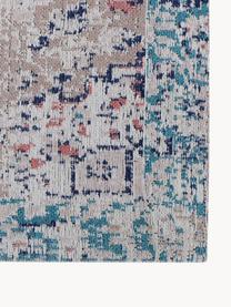 Tapis chenille vintage Avignon, Tons bleus, imprimé, larg. 80 x long. 150 cm (taille XS)