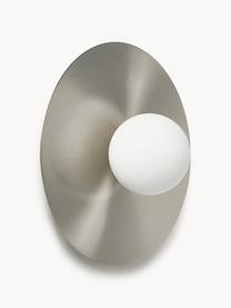 Wand- en plafondlamp Starling, Lampenkap: opaalglas, Zilverkleurig, wit, Ø 33 x D 14 cm